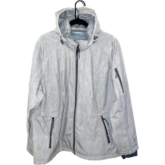 Free Country Grey Womens Zip Jacket With Hood 1XL 2XL 3XL NWT - Picture 2 of 9